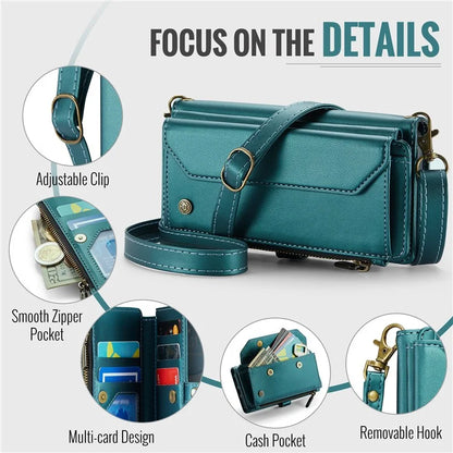 CASEME C36 Series For iPhone 11 Case Wallet Flip PU Leather Phone Cover with Wrist Strap / Shoulder Strap