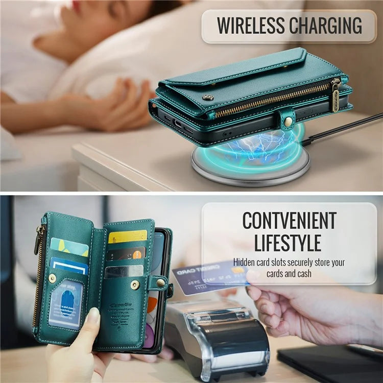 CASEME C36 Series For iPhone 11 Case Wallet Flip PU Leather Phone Cover with Wrist Strap / Shoulder Strap