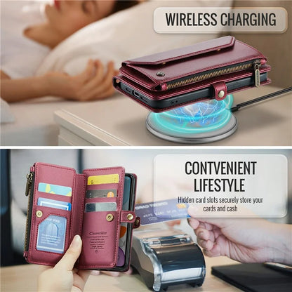 CASEME C36 Series For iPhone 11 Case Wallet Flip PU Leather Phone Cover with Wrist Strap / Shoulder Strap
