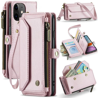 CASEME C36 Series For iPhone 11 Case Wallet Flip PU Leather Phone Cover with Wrist Strap / Shoulder Strap