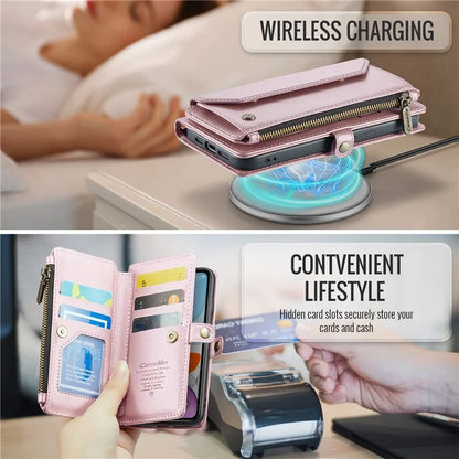 CASEME C36 Series For iPhone 11 Case Wallet Flip PU Leather Phone Cover with Wrist Strap / Shoulder Strap