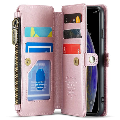 CASEME C36 Series For iPhone X / XS Crossbody Case RFID Blocking PU Leather Zipper Phone Cover