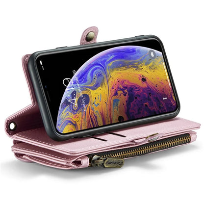 CASEME C36 Series For iPhone X / XS Crossbody Case RFID Blocking PU Leather Zipper Phone Cover