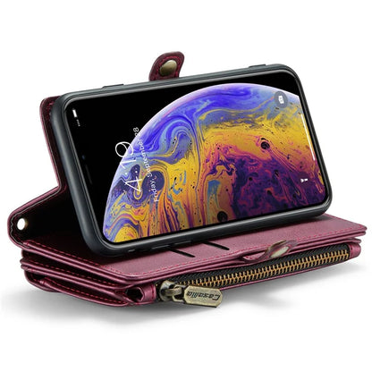 CASEME C36 Series For iPhone X / XS Crossbody Case RFID Blocking PU Leather Zipper Phone Cover