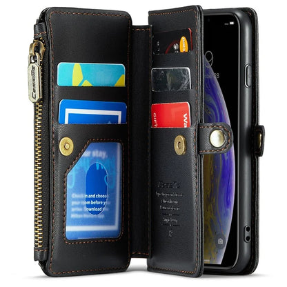CASEME C36 Series For iPhone X / XS Crossbody Case RFID Blocking PU Leather Zipper Phone Cover