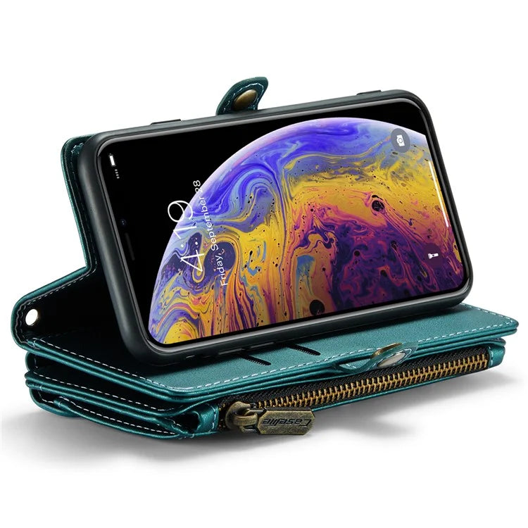 CASEME C36 Series For iPhone X / XS Crossbody Case RFID Blocking PU Leather Zipper Phone Cover