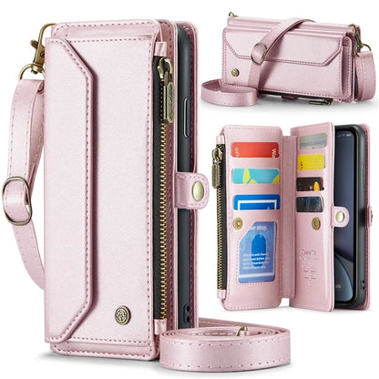 CASEME C36 Series For iPhone XR Case Zipper Handbag Purse RFID Blocking PU Leather Phone Cover