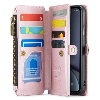 CASEME C36 Series For iPhone XR Case Zipper Handbag Purse RFID Blocking PU Leather Phone Cover