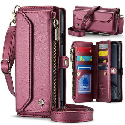 CASEME C36 Series For iPhone XR Case Zipper Handbag Purse RFID Blocking PU Leather Phone Cover