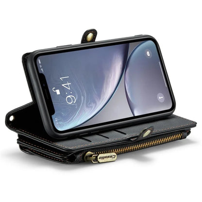 CASEME C36 Series For iPhone XR Case Zipper Handbag Purse RFID Blocking PU Leather Phone Cover
