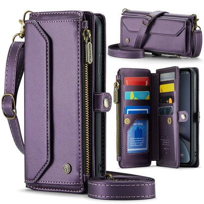 CASEME C36 Series For iPhone XR Case Zipper Handbag Purse RFID Blocking PU Leather Phone Cover