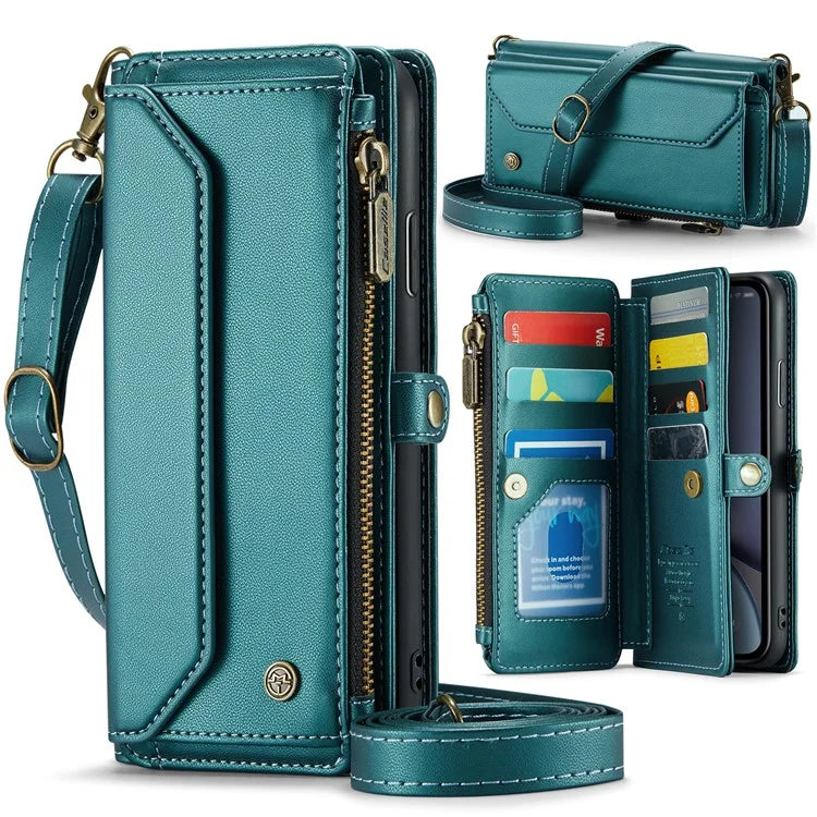 CASEME C36 Series For iPhone XR Case Zipper Handbag Purse RFID Blocking PU Leather Phone Cover