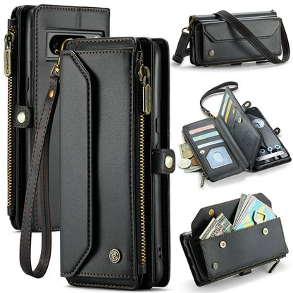 CASEME C36 Series For Google Pixel 8 Pro Case PU Leather Phone Cover Zipper Pocket Handbag RFID Blocking