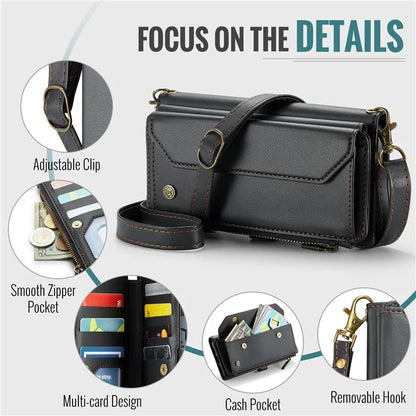 CASEME C36 Series For Google Pixel 8 Pro Case PU Leather Phone Cover Zipper Pocket Handbag RFID Blocking