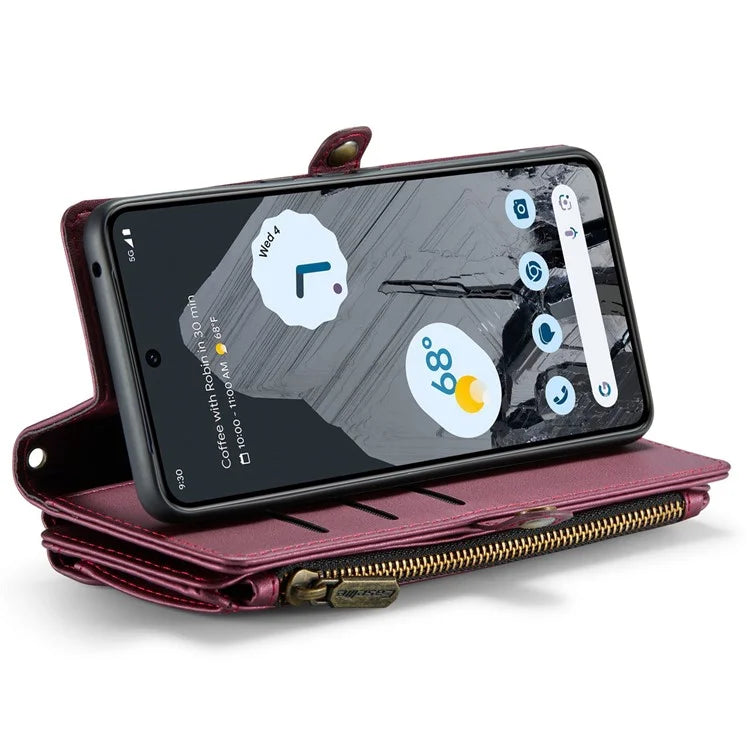 CASEME C36 Series For Google Pixel 8 Pro Case PU Leather Phone Cover Zipper Pocket Handbag RFID Blocking