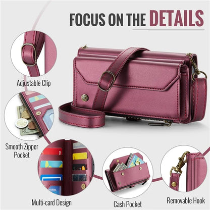 CASEME C36 Series For Google Pixel 8 Pro Case PU Leather Phone Cover Zipper Pocket Handbag RFID Blocking