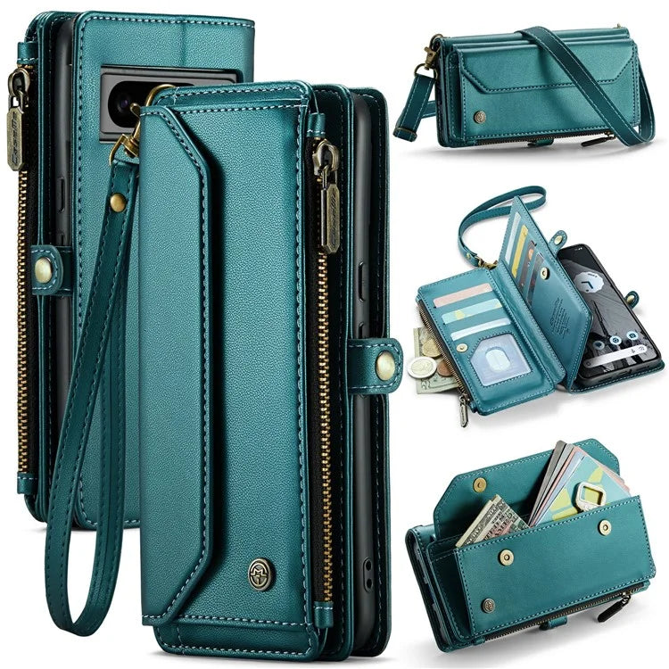 CASEME C36 Series For Google Pixel 8 Pro Case PU Leather Phone Cover Zipper Pocket Handbag RFID Blocking