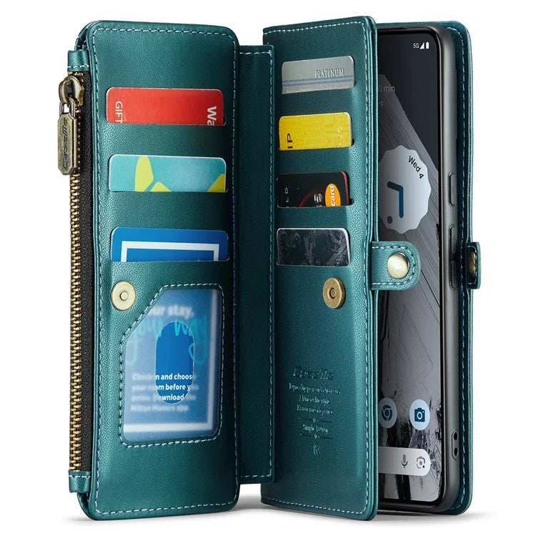 CASEME C36 Series For Google Pixel 8 Pro Case PU Leather Phone Cover Zipper Pocket Handbag RFID Blocking