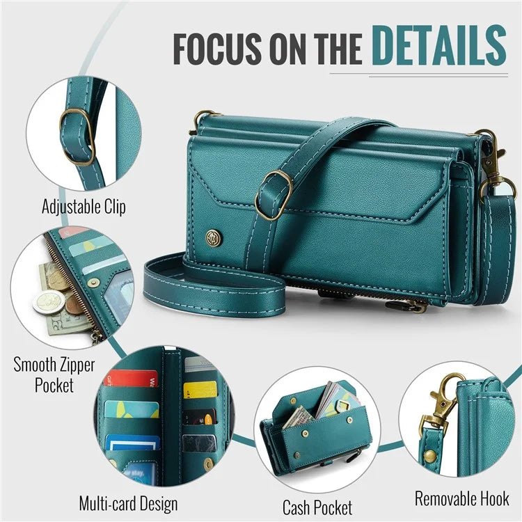 CASEME C36 Series For Google Pixel 8 Pro Case PU Leather Phone Cover Zipper Pocket Handbag RFID Blocking