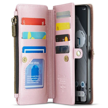 CASEME C36 Series For Google Pixel 8 Pro Case PU Leather Phone Cover Zipper Pocket Handbag RFID Blocking