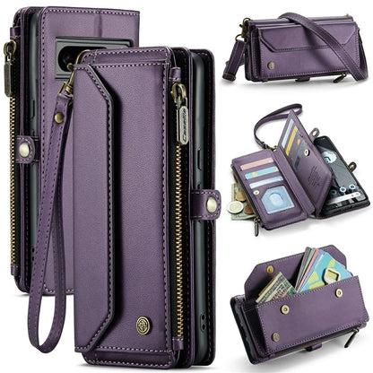 CASEME C36 Series For Google Pixel 8 Pro Case PU Leather Phone Cover Zipper Pocket Handbag RFID Blocking