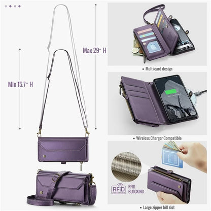 CASEME C36 Series For Google Pixel 8 Pro Case PU Leather Phone Cover Zipper Pocket Handbag RFID Blocking