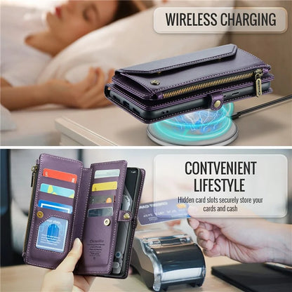 CASEME C36 Series For Google Pixel 8 Pro Case PU Leather Phone Cover Zipper Pocket Handbag RFID Blocking