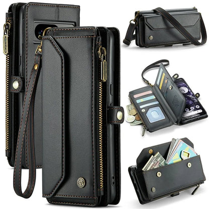CASEME C36 Series For Google Pixel 8 Crossbody Case PU Leather Phone Cover Wallet RFID Blocking Protection
