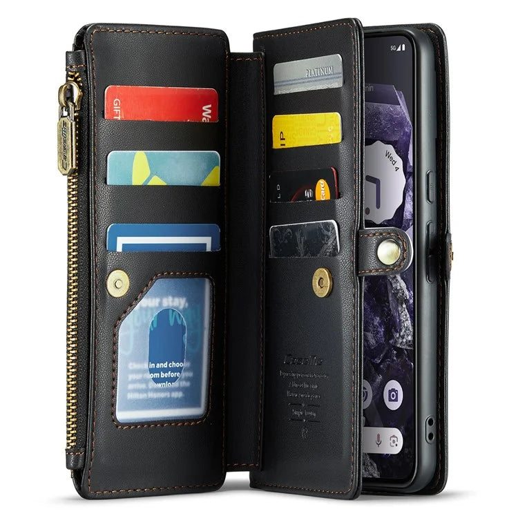 CASEME C36 Series For Google Pixel 8 Crossbody Case PU Leather Phone Cover Wallet RFID Blocking Protection