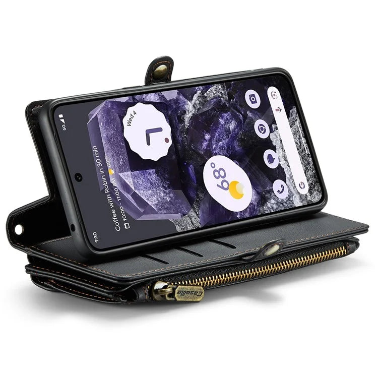 CASEME C36 Series For Google Pixel 8 Crossbody Case PU Leather Phone Cover Wallet RFID Blocking Protection