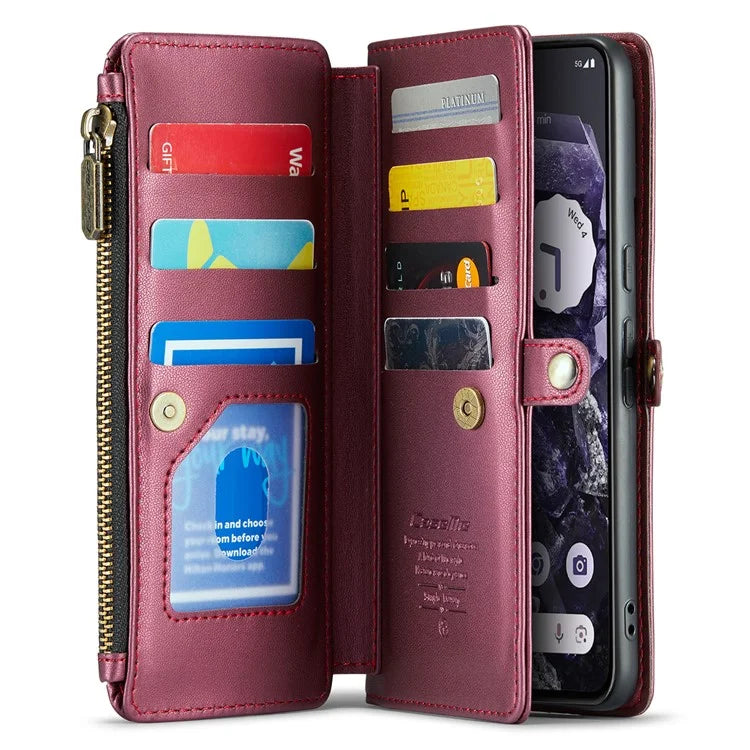 CASEME C36 Series For Google Pixel 8 Crossbody Case PU Leather Phone Cover Wallet RFID Blocking Protection