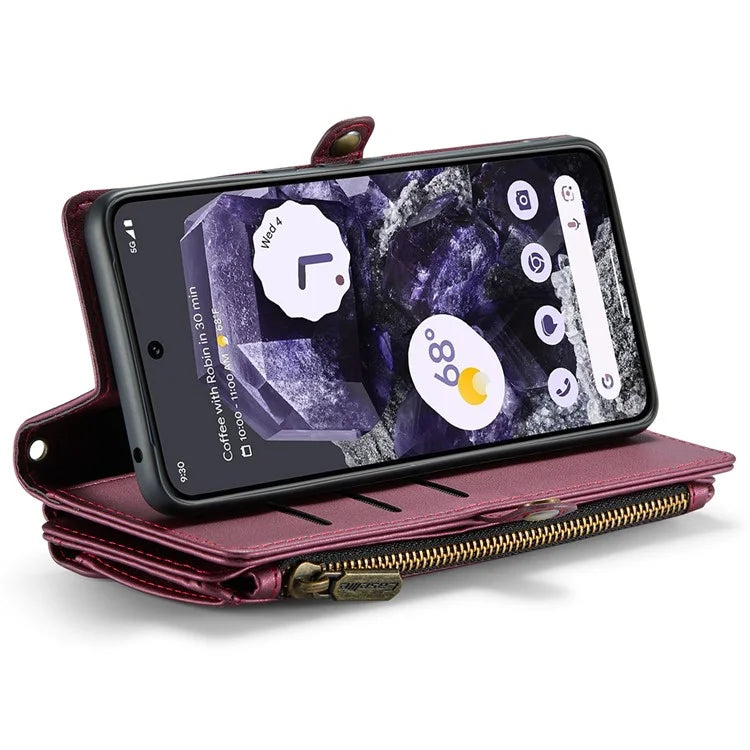 CASEME C36 Series For Google Pixel 8 Crossbody Case PU Leather Phone Cover Wallet RFID Blocking Protection