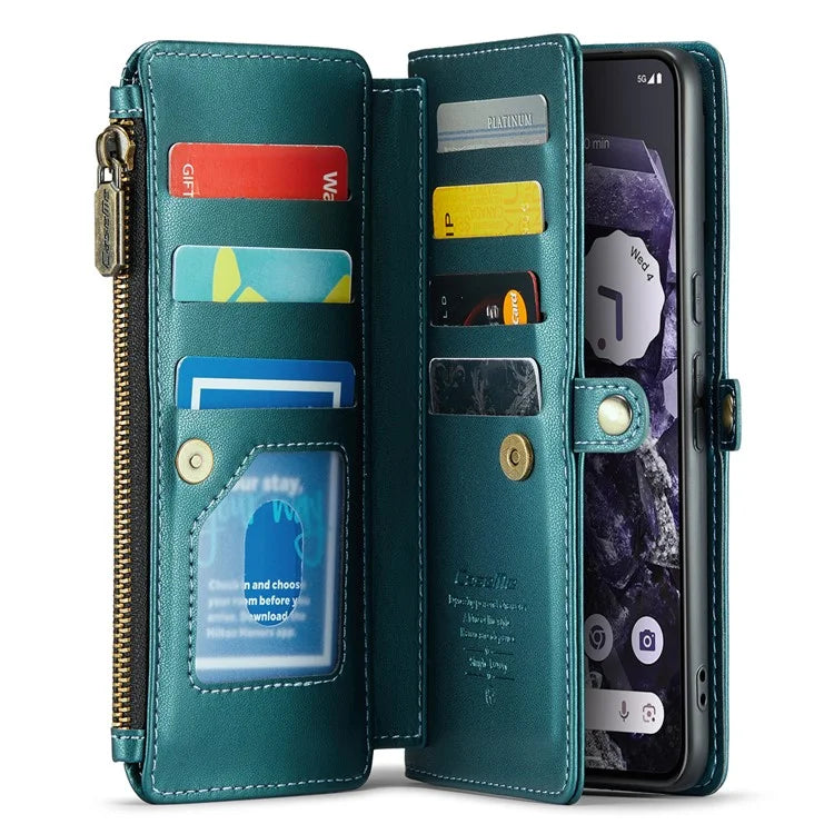CASEME C36 Series For Google Pixel 8 Crossbody Case PU Leather Phone Cover Wallet RFID Blocking Protection