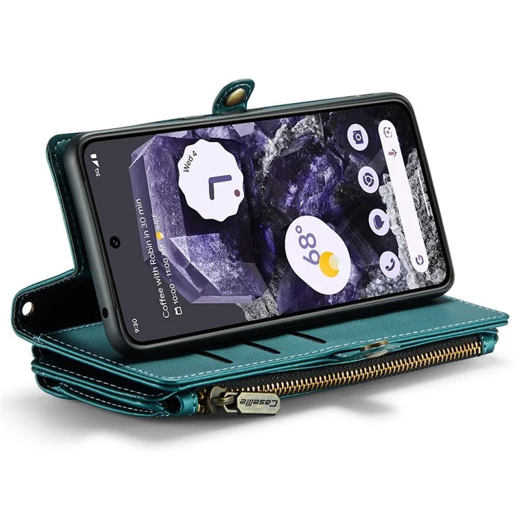 CASEME C36 Series For Google Pixel 8 Crossbody Case PU Leather Phone Cover Wallet RFID Blocking Protection