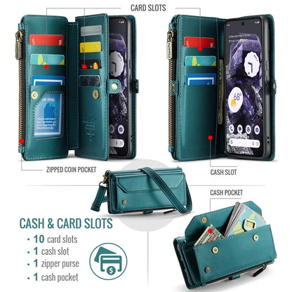 CASEME C36 Series For Google Pixel 8 Crossbody Case PU Leather Phone Cover Wallet RFID Blocking Protection
