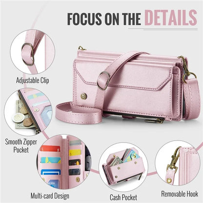 CASEME C36 Series For Google Pixel 8 Crossbody Case PU Leather Phone Cover Wallet RFID Blocking Protection