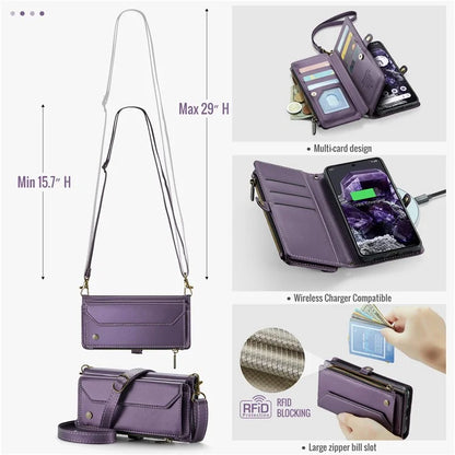 CASEME C36 Series For Google Pixel 8 Crossbody Case PU Leather Phone Cover Wallet RFID Blocking Protection