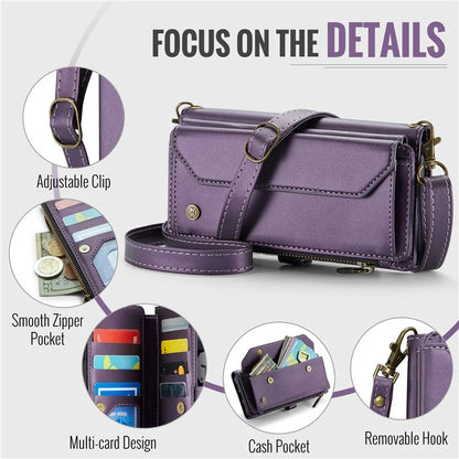 CASEME C36 Series For Google Pixel 8 Crossbody Case PU Leather Phone Cover Wallet RFID Blocking Protection