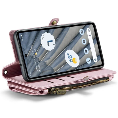 CASEME C36 Series For Google Pixel 7a Case 10 Card Slots PU Leather Zipper Phone Cover Handbag Purse