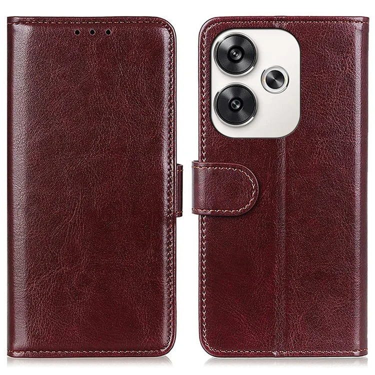 For Xiaomi Poco F6 5G / Turbo 3 5G Case Crazy Horse Texture PU Leather Stand Phone Cover