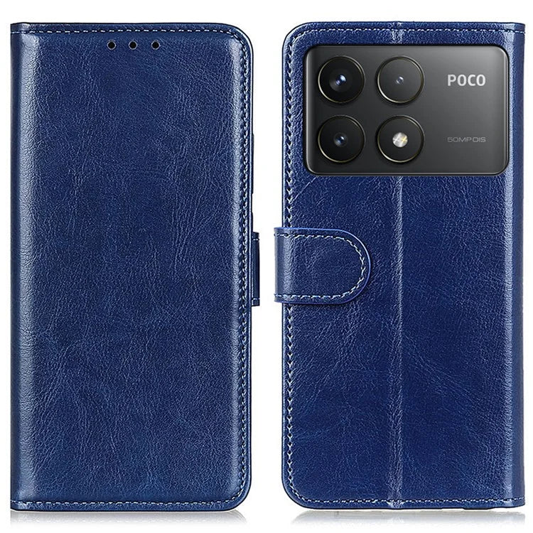 For Xiaomi Poco F6 Pro 5G / Redmi K70 5G / K70 Pro 5G Case Crazy Horse Texture PU Leather Phone Cover