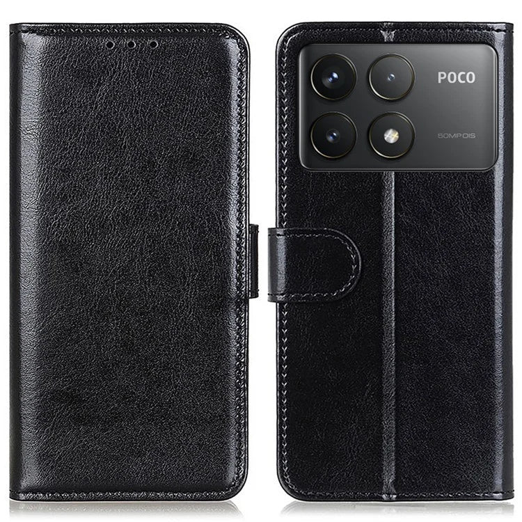 For Xiaomi Poco F6 Pro 5G / Redmi K70 5G / K70 Pro 5G Case Crazy Horse Texture PU Leather Phone Cover