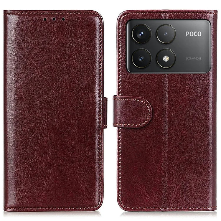 For Xiaomi Poco F6 Pro 5G / Redmi K70 5G / K70 Pro 5G Case Crazy Horse Texture PU Leather Phone Cover