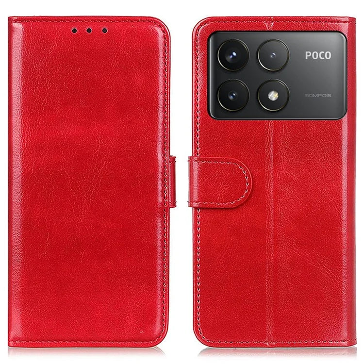 For Xiaomi Poco F6 Pro 5G / Redmi K70 5G / K70 Pro 5G Case Crazy Horse Texture PU Leather Phone Cover