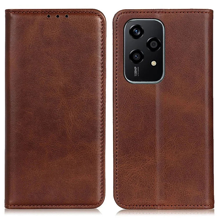 For Honor 200 Lite Protective Case Magnetic Closing Split Leather Wallet Phone Shell