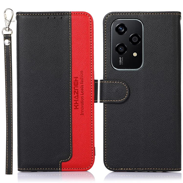 KHAZNEH For Honor 200 Lite Case Leather Wallet Phone Cover Litchi Texture RFID Blocking