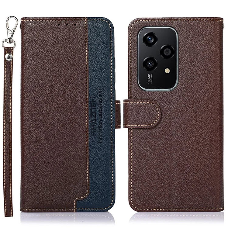 KHAZNEH For Honor 200 Lite Case Leather Wallet Phone Cover Litchi Texture RFID Blocking