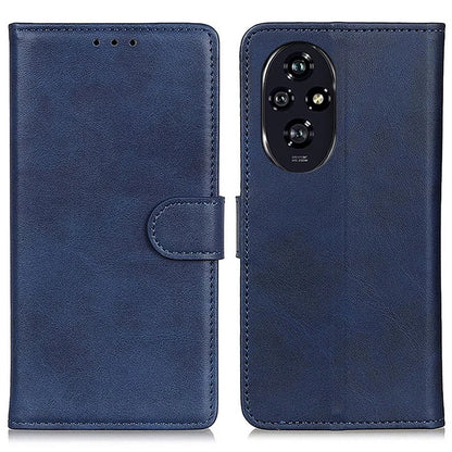 For Honor 200 Pro 5G Case Folio Stand View Leather Phone Cover Cowhide Texture