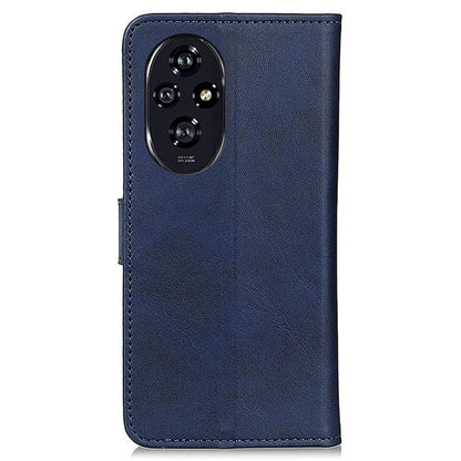 For Honor 200 Pro 5G Case Folio Stand View Leather Phone Cover Cowhide Texture