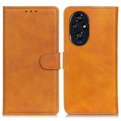 For Honor 200 Pro 5G Case Folio Stand View Leather Phone Cover Cowhide Texture